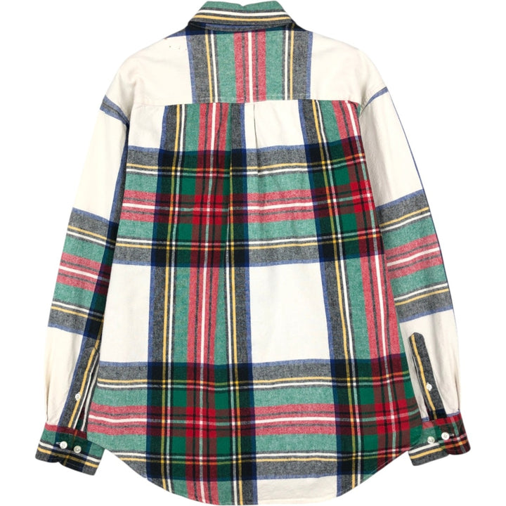 90'S GAP Vintage Long Sleeve Button-Down Flannel Check Shirt, Men's Size Medium cotton white type Vintage Second Hand
