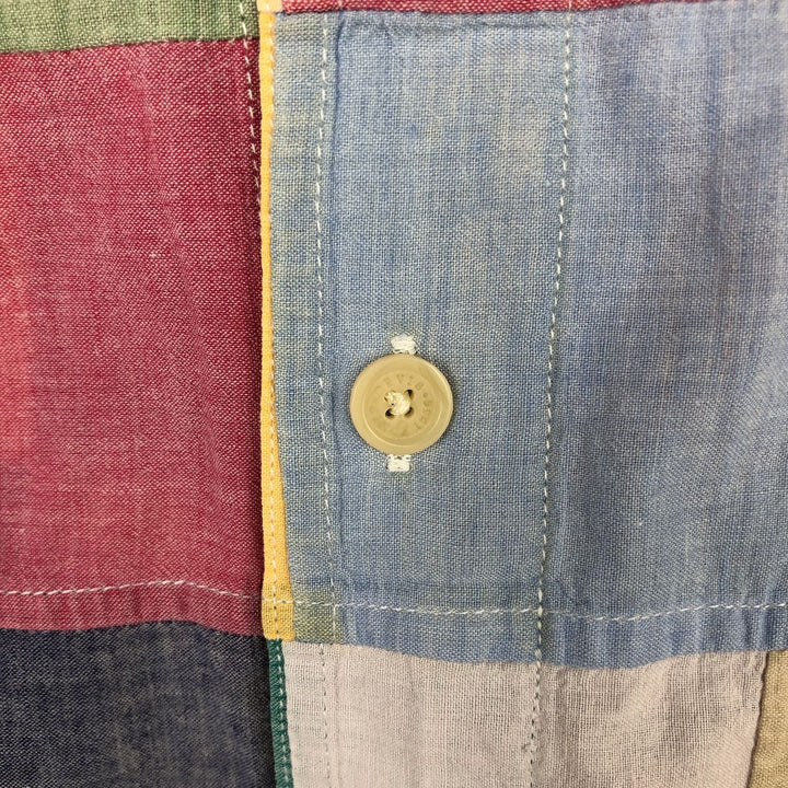 90'S Orvis Patchwork Long Sleeve Button-Down Check Shirt, Men's Size Medium, Vintage cotton pink type Vintage Second Hand