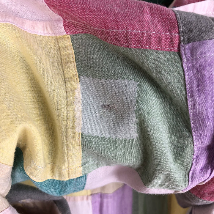 90'S Orvis Patchwork Long Sleeve Button-Down Check Shirt, Men's Size Medium, Vintage cotton pink type Vintage Second Hand