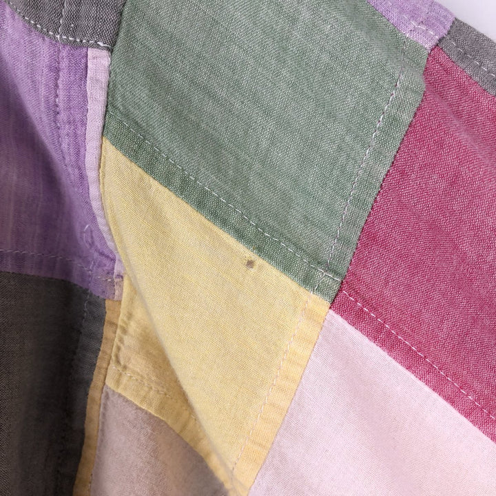 90'S Orvis Patchwork Long Sleeve Button-Down Check Shirt, Men's Size Medium, Vintage cotton pink type Vintage Second Hand