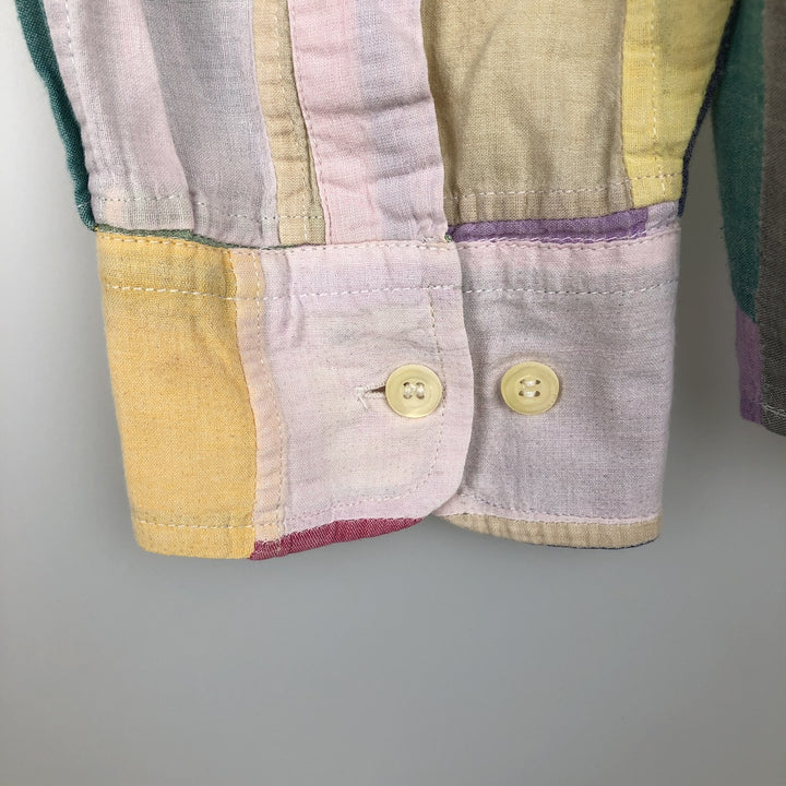 90'S Orvis Patchwork Long Sleeve Button-Down Check Shirt, Men's Size Medium, Vintage cotton pink type Vintage Second Hand