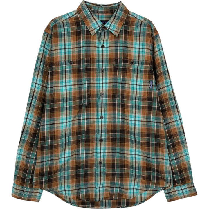 Patagonia Organic Cotton Long-Sleeve Cotton Check Shirt (53837FA11), Men's Size S (approx.) Organic cotton brown type Vintage Second Hand