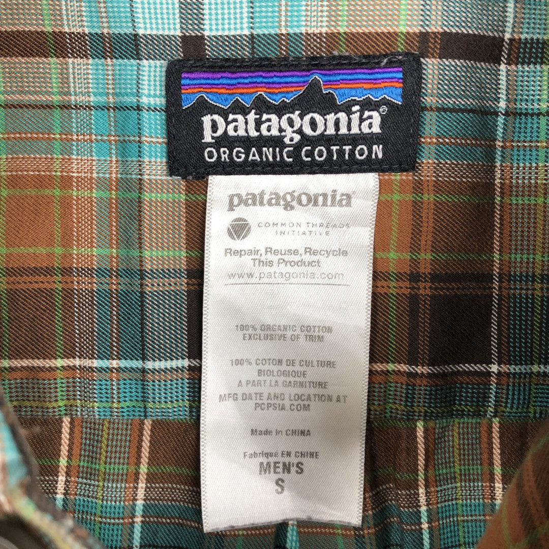 Patagonia Organic Cotton Long-Sleeve Cotton Check Shirt (53837FA11), Men's Size S (approx.) Organic cotton brown type Vintage Second Hand