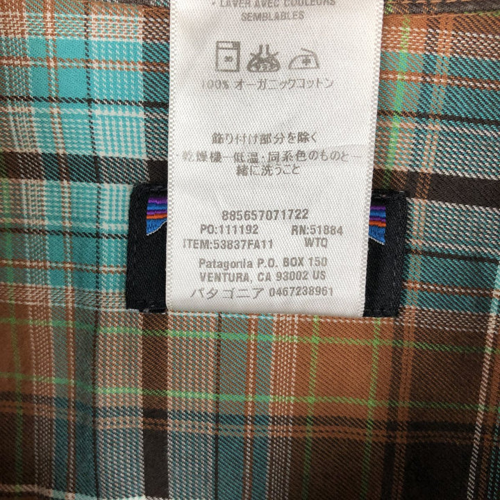 Patagonia Organic Cotton Long-Sleeve Cotton Check Shirt (53837FA11), Men's Size S (approx.) Organic cotton brown type Vintage Second Hand
