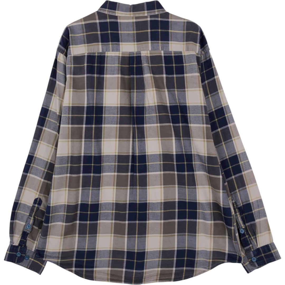 Patagonia 53837FA14 Long-Sleeve Cotton Check Shirt, Men's Size L (approx.) cotton navy blue type Vintage Second Hand