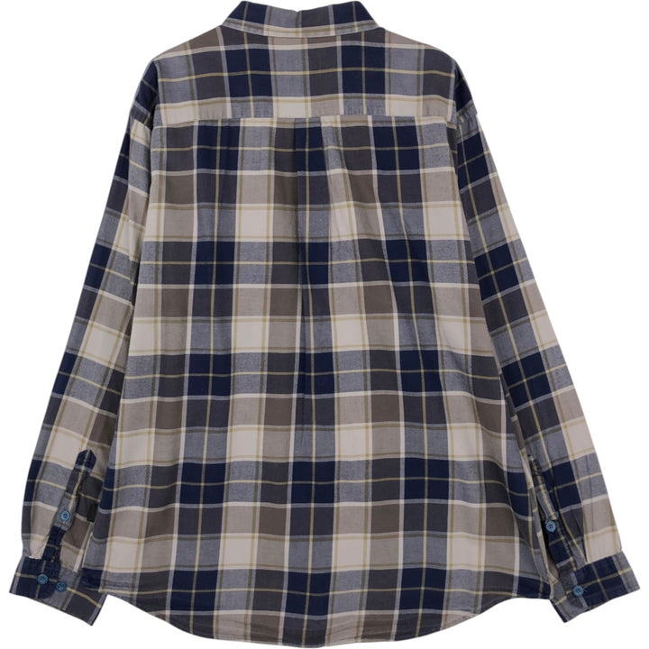 Patagonia 53837FA14 Long-Sleeve Cotton Check Shirt, Men's Size L (approx.) cotton navy blue type Vintage Second Hand