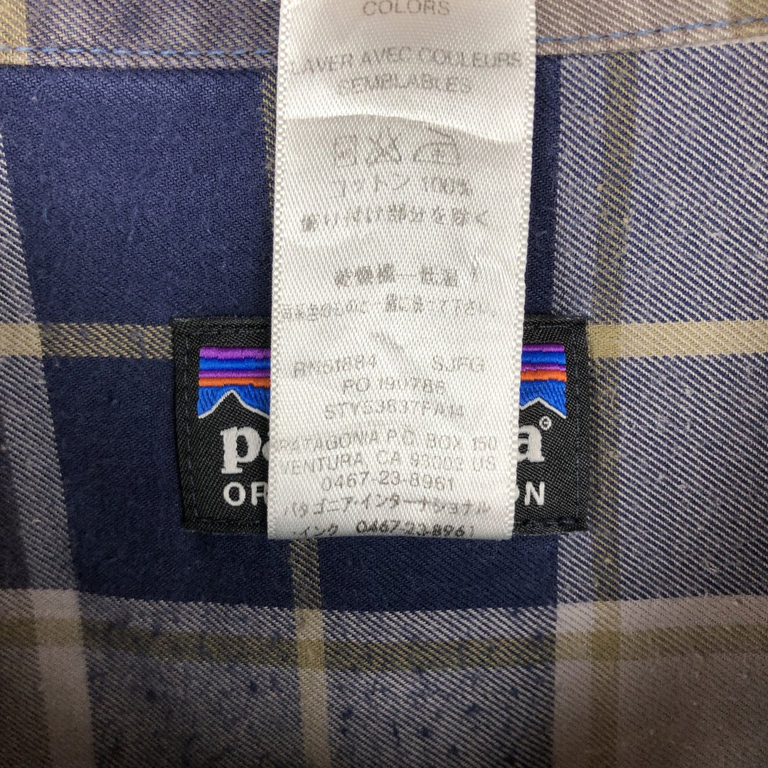 Patagonia 53837FA14 Long-Sleeve Cotton Check Shirt, Men's Size L (approx.) cotton navy blue type Vintage Second Hand