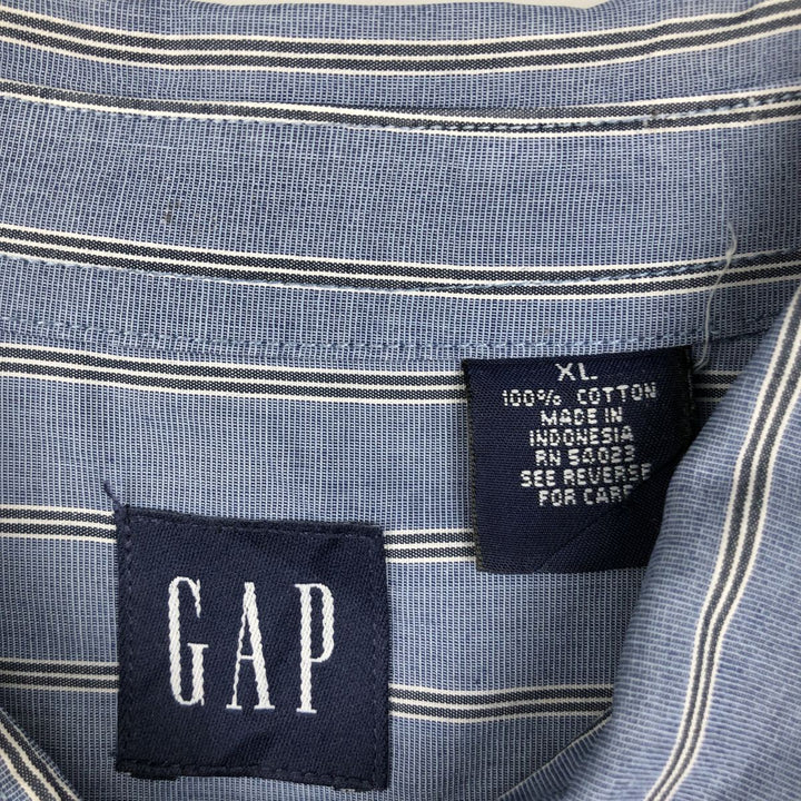 90'S GAP (Old GAP) Long-Sleeve Cotton Stripe Shirt, Men's Size XL cotton blue type Vintage Second Hand