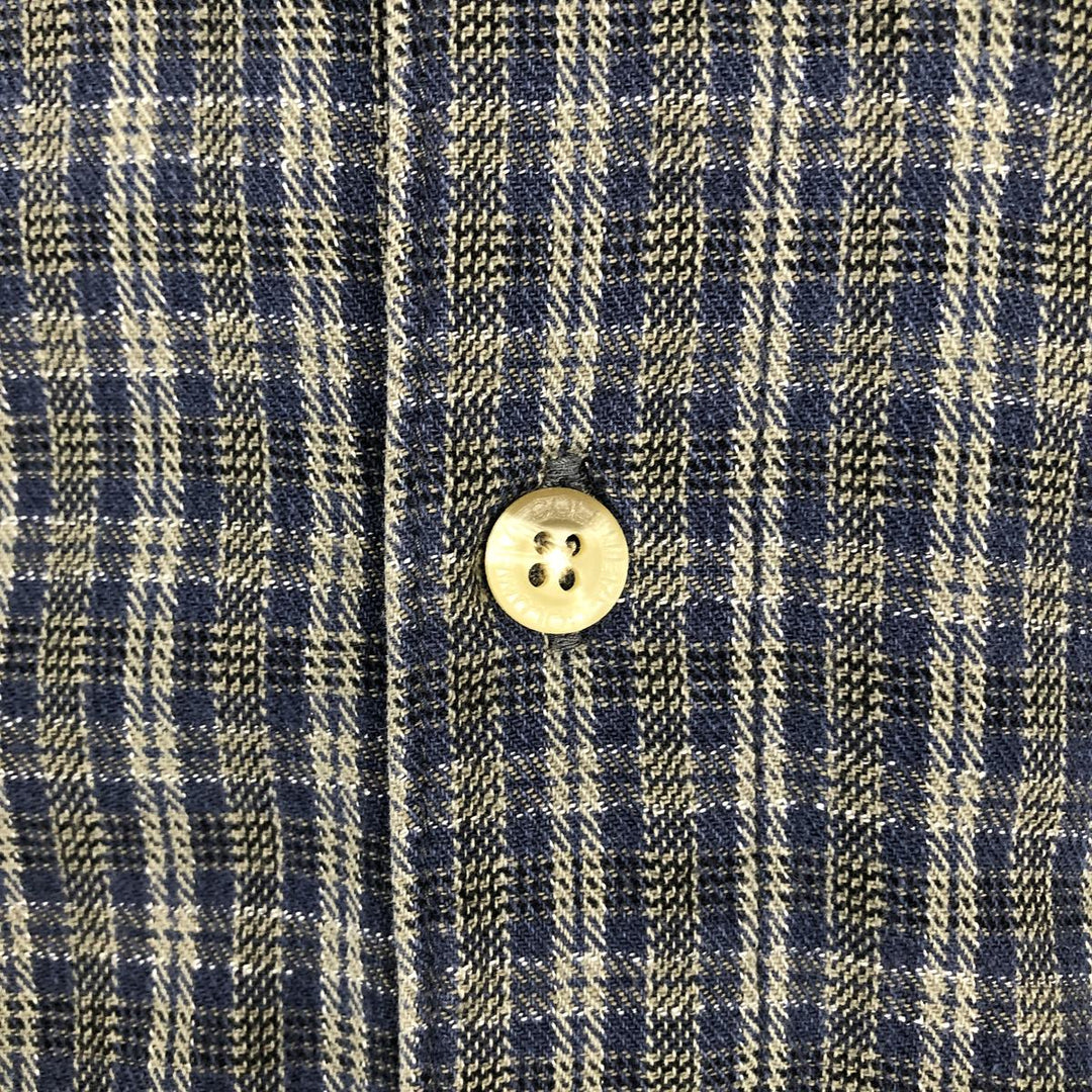 90s-00'S Columbia Long-Sleeve Button-Down Check Shirt, Men's Size XL cotton navy blue type Vintage Second Hand