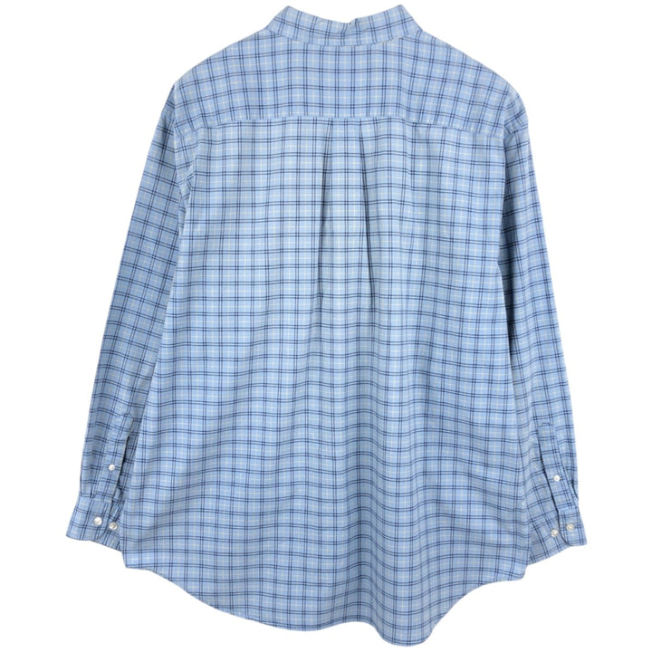 90'S GAP Old GAP The BIG Oxford Long Sleeve Button-Down Check Shirt Men's XL (approx.) Vintage cotton Blue type light blue Vintage Second Hand