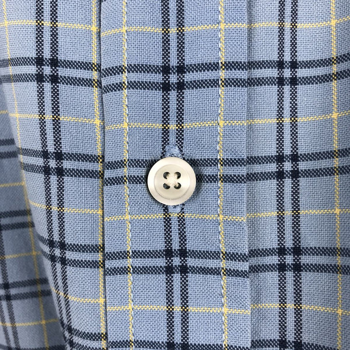 90'S GAP Old GAP The BIG Oxford Long Sleeve Button-Down Check Shirt Men's XL (approx.) Vintage cotton Blue type light blue Vintage Second Hand