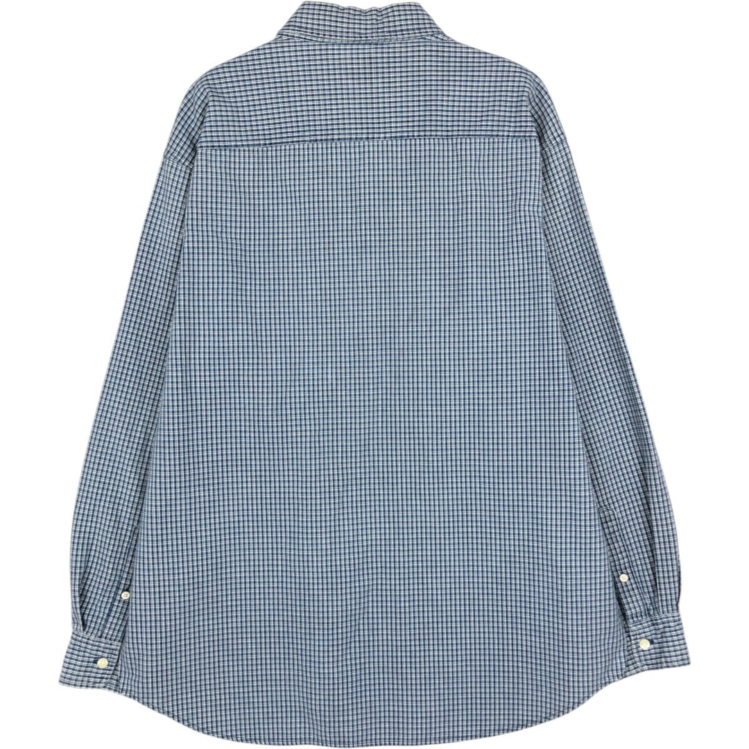 90'S GAP Vintage Long Sleeve Button-Down Check Shirt, Men's Size L cotton blue type Vintage Second Hand