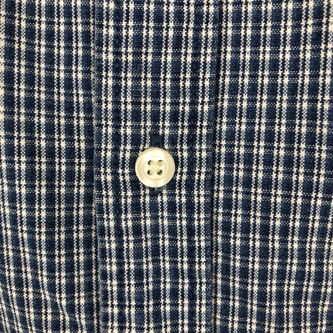 90'S GAP Vintage Long Sleeve Button-Down Check Shirt, Men's Size L cotton blue type Vintage Second Hand