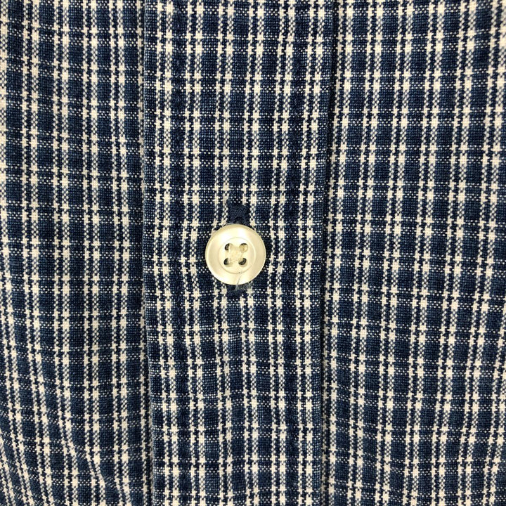 90'S GAP Vintage Long Sleeve Button-Down Check Shirt, Men's Size L cotton blue type Vintage Second Hand