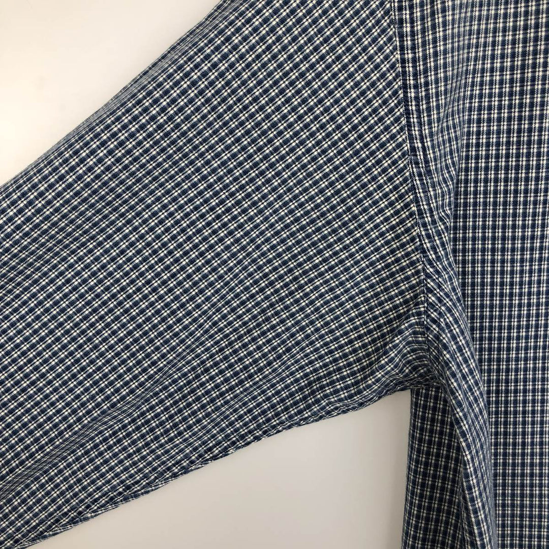 90'S GAP Vintage Long Sleeve Button-Down Check Shirt, Men's Size L cotton blue type Vintage Second Hand