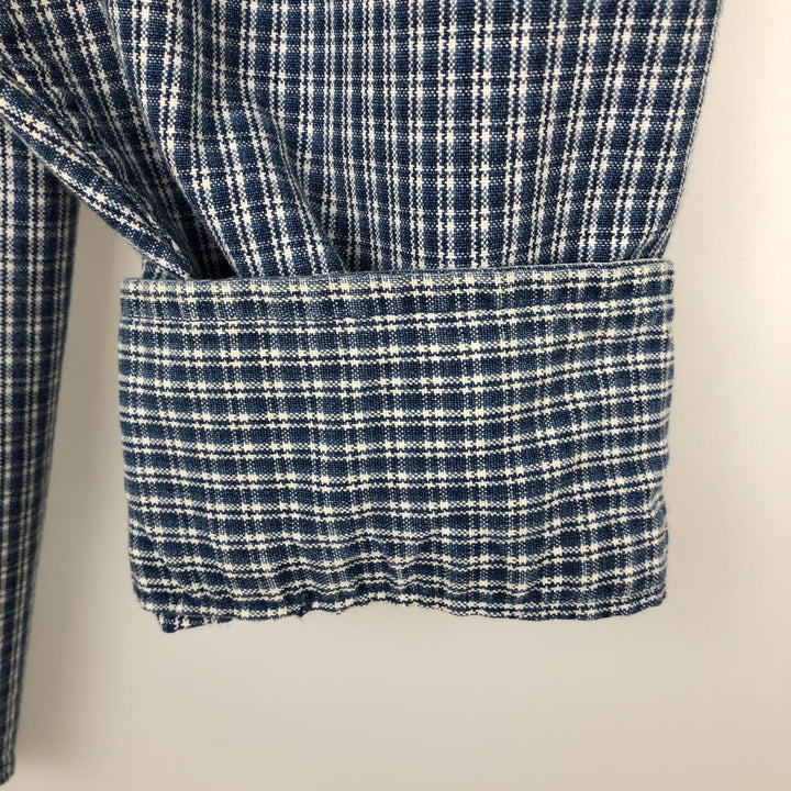 90'S GAP Vintage Long Sleeve Button-Down Check Shirt, Men's Size L cotton blue type Vintage Second Hand