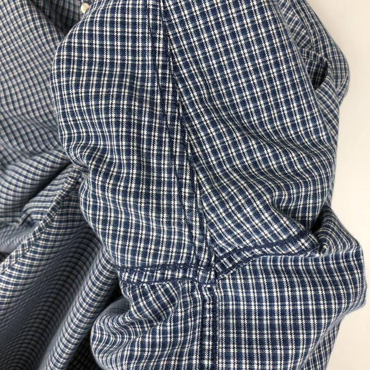 90'S GAP Vintage Long Sleeve Button-Down Check Shirt, Men's Size L cotton blue type Vintage Second Hand