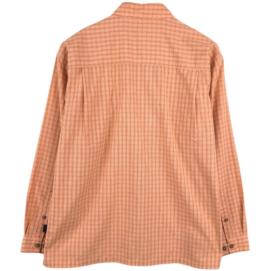 2000'S Patagonia 52178S9 DRO Advertising Check Pattern Long-Sleeve Poly-Cotton Shirt, Men's Size L (approx.) polyester orange type Vintage Second Hand