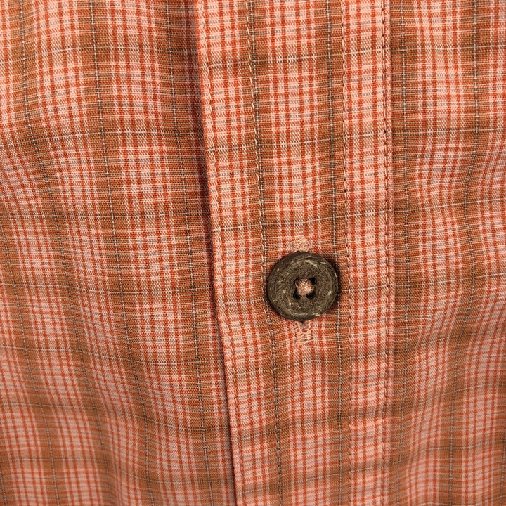2000'S Patagonia 52178S9 DRO Advertising Check Pattern Long-Sleeve Poly-Cotton Shirt, Men's Size L (approx.) polyester orange type Vintage Second Hand