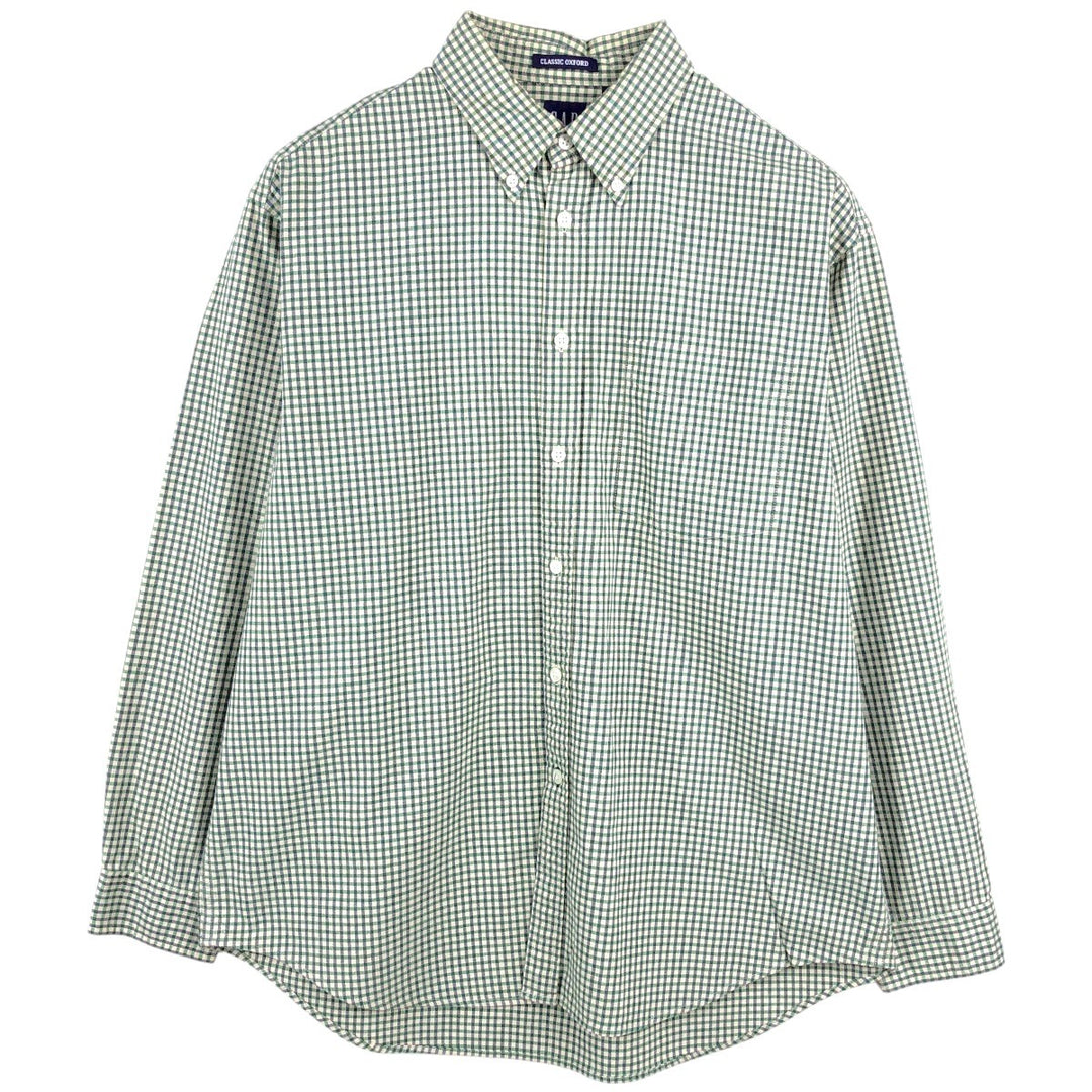 90'S GAP Vintage Long Sleeve Button-Down Check Shirt, Men's Size Medium cotton green type Vintage Second Hand