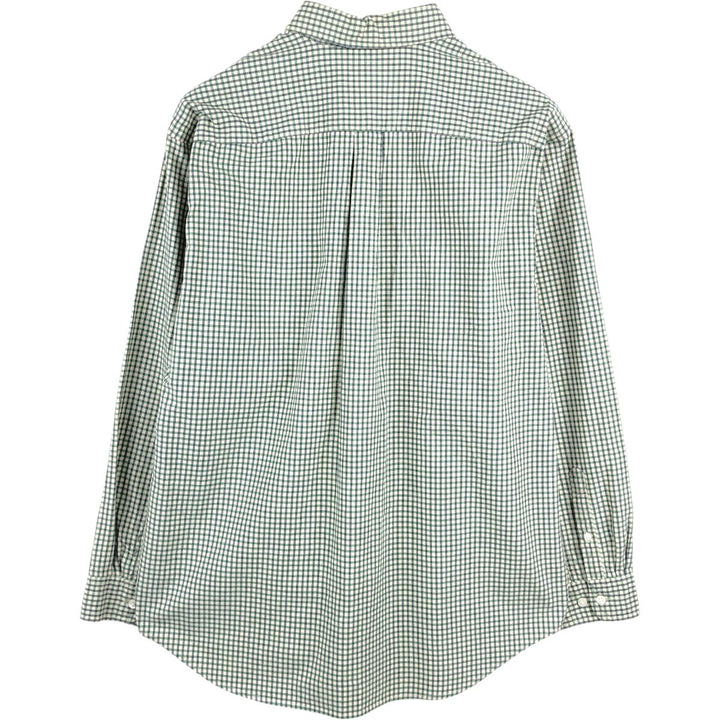 90'S GAP Vintage Long Sleeve Button-Down Check Shirt, Men's Size Medium cotton green type Vintage Second Hand