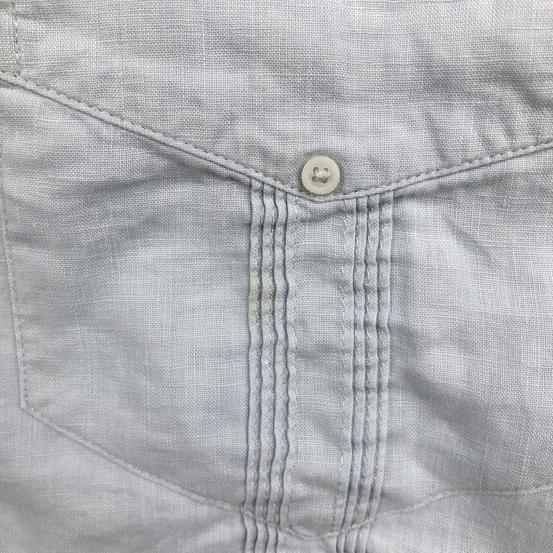 CUBAVERA Long-Sleeve Mexican Shirt, Cuban Shirt, Boxy Shirt, Men's Size XL (approx.) linen navy blue type Vintage Second Hand