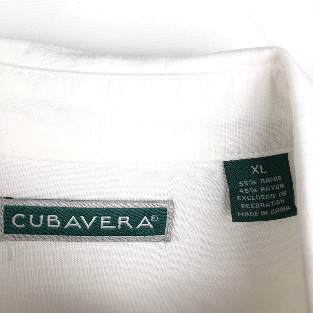 CUBAVERA Long-Sleeve Mexican Shirt, Cuban Shirt, Boxy Shirt, Men's Size XL (approx.) Lamy white type Vintage Second Hand