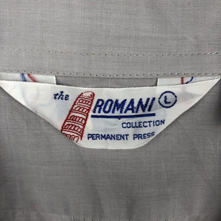 80s-90'S ROMANI Open Collar Long Sleeve Mexican Shirt Cuban Shirt Box Shirt Men's Size L (Equivalent) Vintage polyester gray type Vintage Second Hand