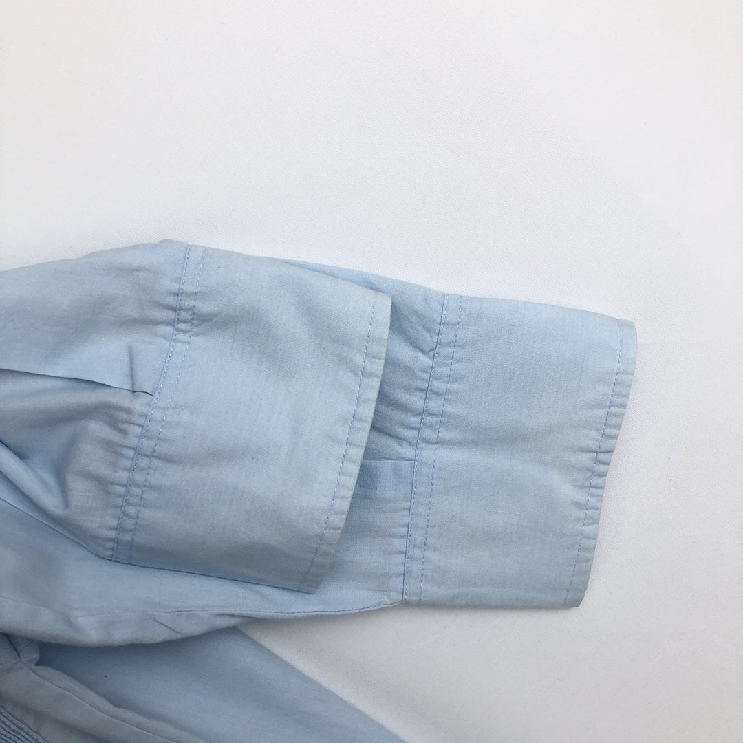 Dominguez Open Collar Long Sleeve Mexican Shirt Cuban Shirt Box Shirt Men's Size L cotton Blue type light blue Vintage Second Hand