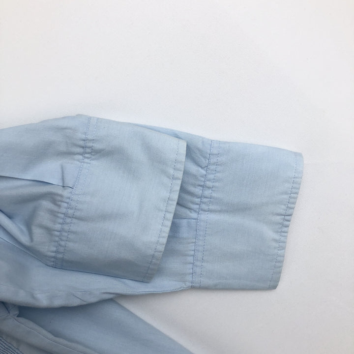 Dominguez Open Collar Long Sleeve Mexican Shirt Cuban Shirt Box Shirt Men's Size L cotton Blue type light blue Vintage Second Hand