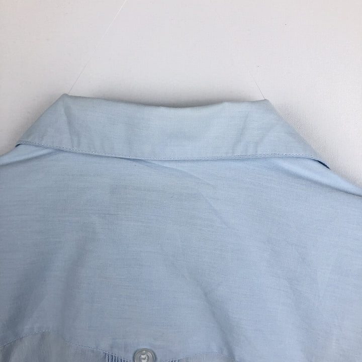 Dominguez Open Collar Long Sleeve Mexican Shirt Cuban Shirt Box Shirt Men's Size L cotton Blue type light blue Vintage Second Hand