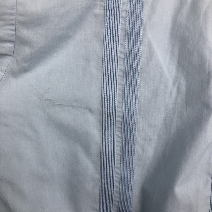 Dominguez Open Collar Long Sleeve Mexican Shirt Cuban Shirt Box Shirt Men's Size L cotton Blue type light blue Vintage Second Hand