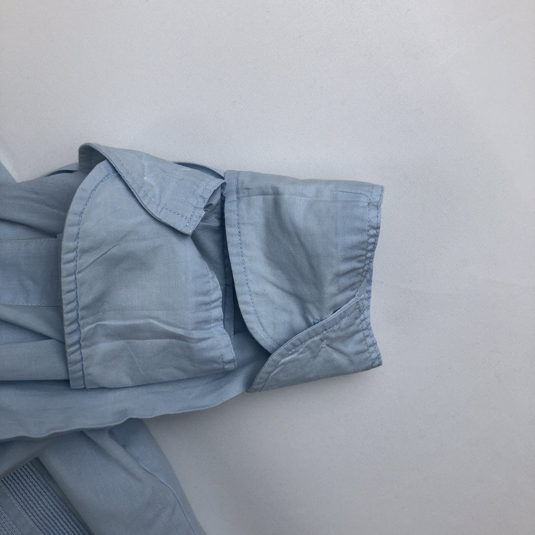 Dominguez Open Collar Long Sleeve Mexican Shirt Cuban Shirt Box Shirt Men's Size L cotton Blue type light blue Vintage Second Hand