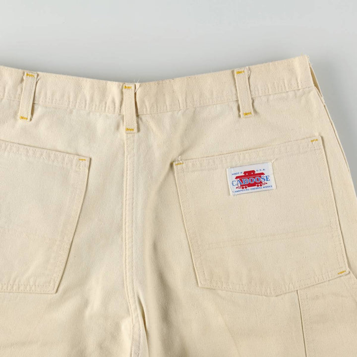 90'S CABOOSE Painter Pants, Made in USA, Men's W35 (approx.), Vintage cotton unbleached Vintage Second Hand