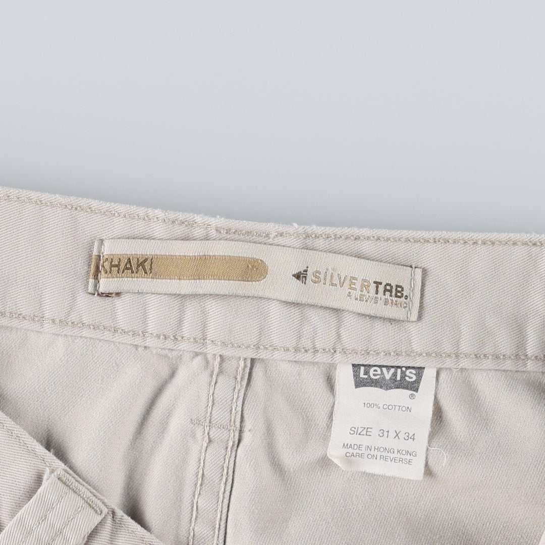 Levi's SILVER TAB Khaki Chino Cargo Pants, Men's Size W32 (approx.) cotton ivory Vintage Second Hand