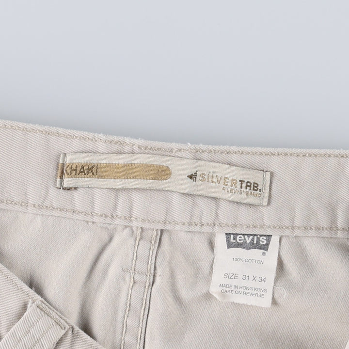 Levi's SILVER TAB Khaki Chino Cargo Pants, Men's Size W32 (approx.) cotton ivory Vintage Second Hand