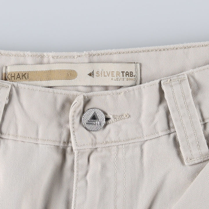 Levi's SILVER TAB Khaki Chino Cargo Pants, Men's Size W32 (approx.) cotton ivory Vintage Second Hand