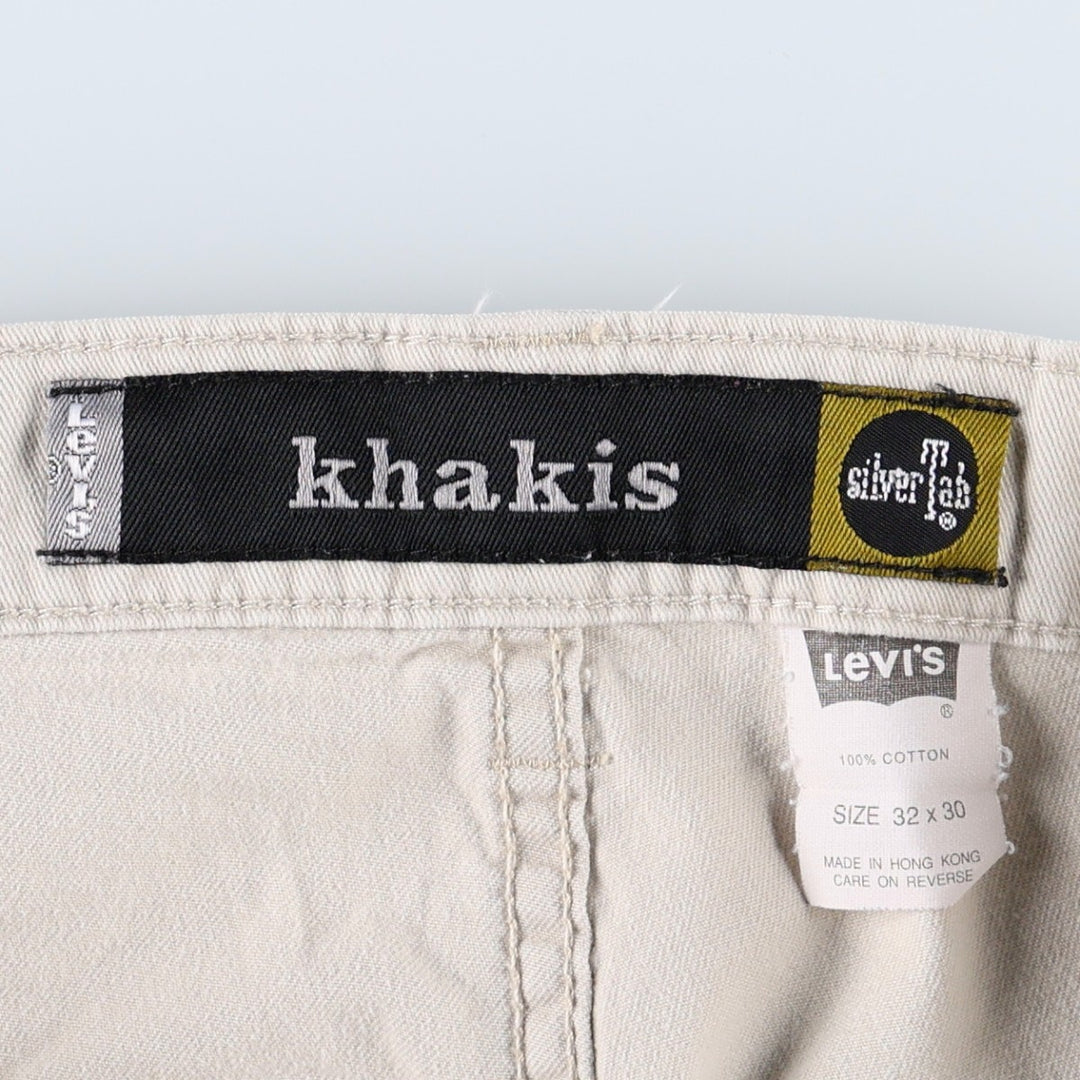1990'S Levi's Silver Tab Khakis Chino Cargo Pants, Men's Size W34 (approx.), Vintage cotton ivory Vintage Second Hand