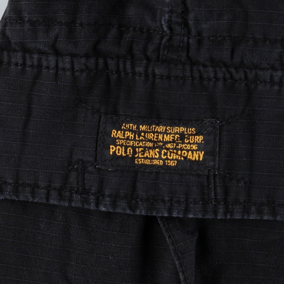 Ralph Lauren POLO JEANS COMPANY Side Adjuster Ripstop Military Cargo Pants Men's W34 (approx.) cotton black type Vintage Second Hand