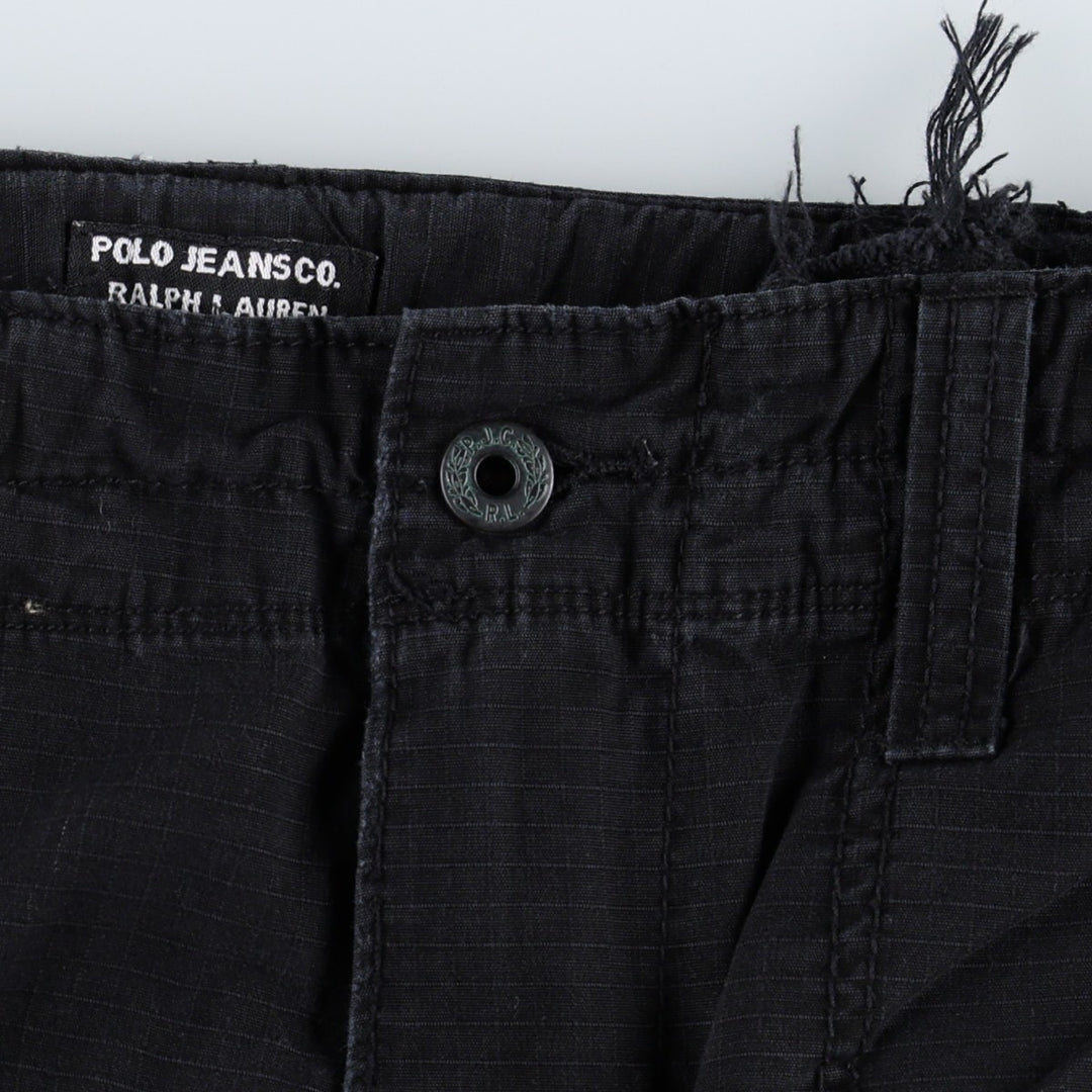 Ralph Lauren POLO JEANS COMPANY Side Adjuster Ripstop Military Cargo Pants Men's W34 (approx.) cotton black type Vintage Second Hand