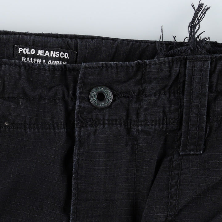 Ralph Lauren POLO JEANS COMPANY Side Adjuster Ripstop Military Cargo Pants Men's W34 (approx.) cotton black type Vintage Second Hand