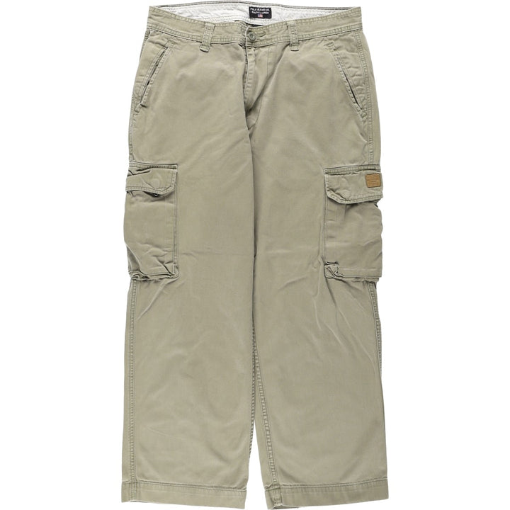 Ralph Lauren POLO JEANS COMPANY Military Cargo Pants, Men's W35 (approx.) cotton Khaki type beige Vintage Second Hand