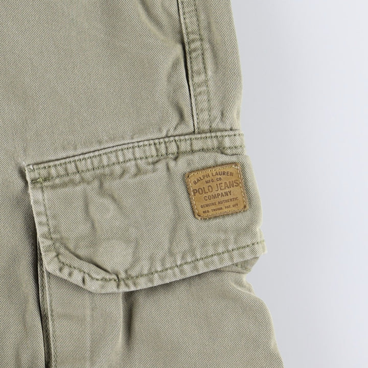 Ralph Lauren POLO JEANS COMPANY Military Cargo Pants, Men's W35 (approx.) cotton Khaki type beige Vintage Second Hand