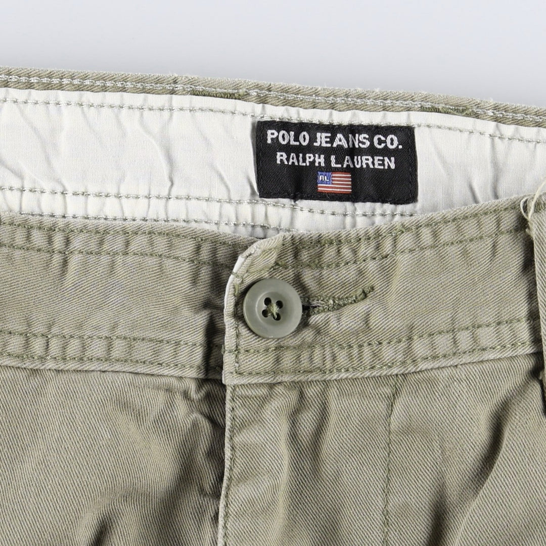 Ralph Lauren POLO JEANS COMPANY Military Cargo Pants, Men's W35 (approx.) cotton Khaki type beige Vintage Second Hand