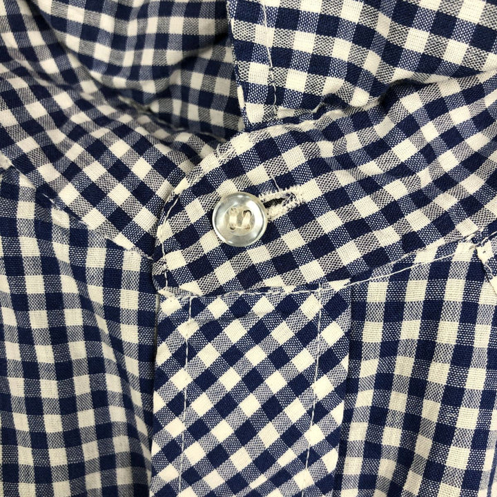 OLDEN SPUR Check Pattern Gingham Check Long-Sleeve Western Shirt, Men's Size L (approx.) unclear navy blue type Vintage Second Hand