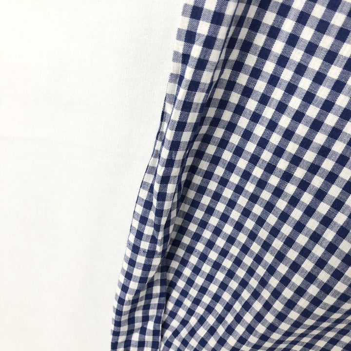 OLDEN SPUR Check Pattern Gingham Check Long-Sleeve Western Shirt, Men's Size L (approx.) unclear navy blue type Vintage Second Hand
