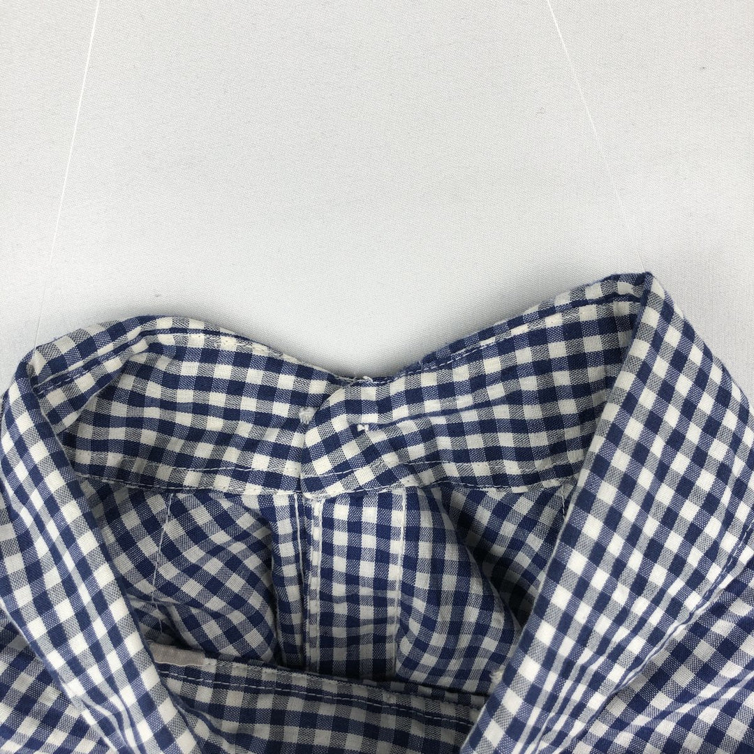 OLDEN SPUR Check Pattern Gingham Check Long-Sleeve Western Shirt, Men's Size L (approx.) unclear navy blue type Vintage Second Hand