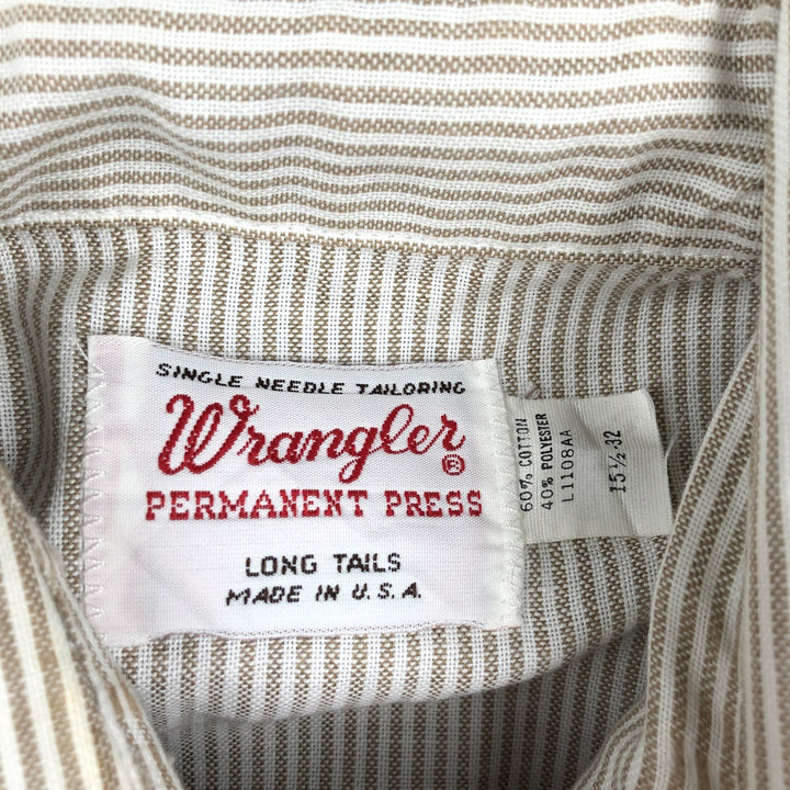 1970'S Wrangler Stripe Pattern Long-Sleeve Western Shirt, Made in USA, Men's Size M (approx.), Vintage cotton oro legacy Vintage Second Hand