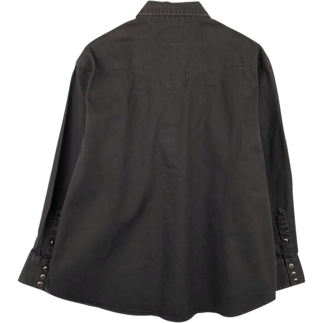 80s-90'S Wrangler Long-Sleeve Western Shirt, Men's XXL (approx.), Vintage cotton black type Vintage Second Hand
