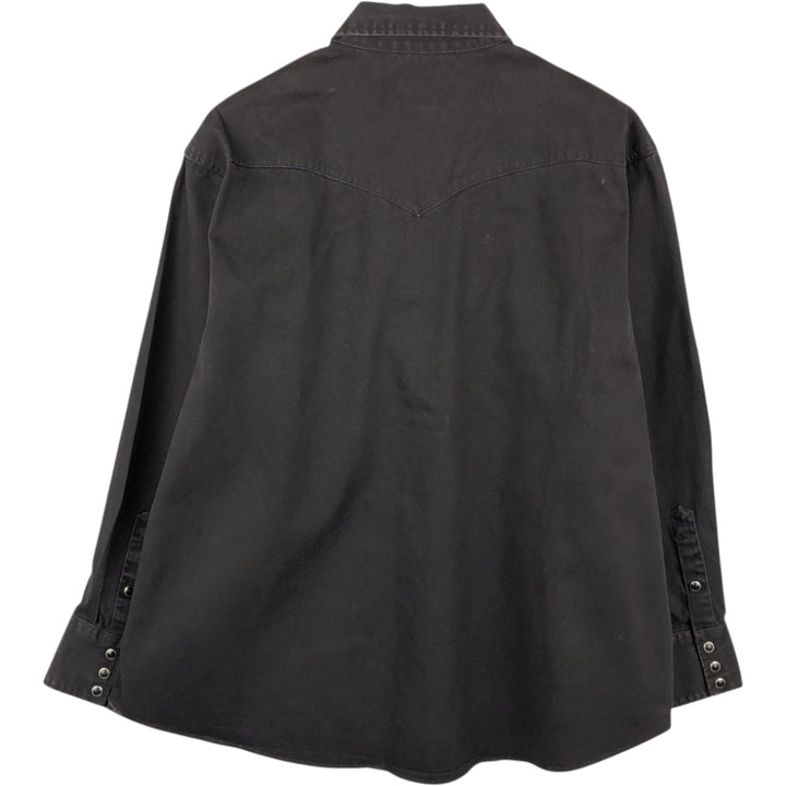 80s-90'S Wrangler Long-Sleeve Western Shirt, Men's XXL (approx.), Vintage cotton black type Vintage Second Hand